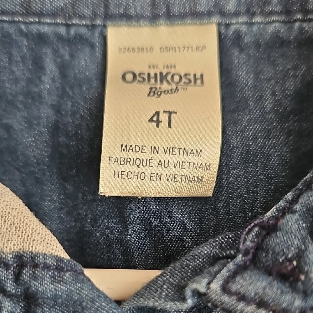 OshKosh B'gosh Denim Shirt with‎ Colorful Floral Embroidery